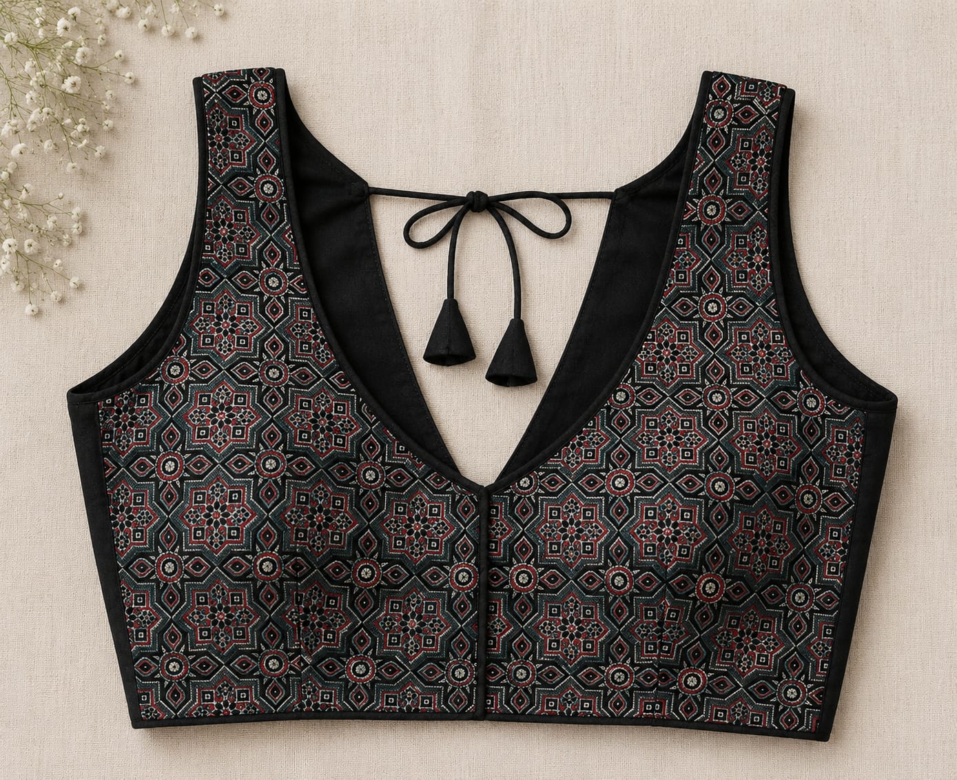 Midnight Heritage Handcrafted Bandhani print cotton Saree
