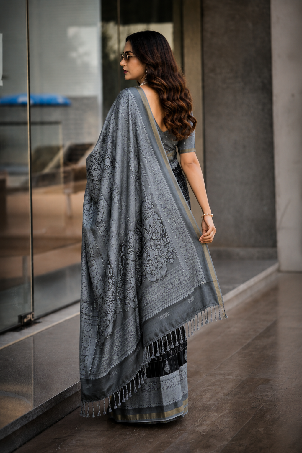 Midnight Grace Office Wear Cotton Saree