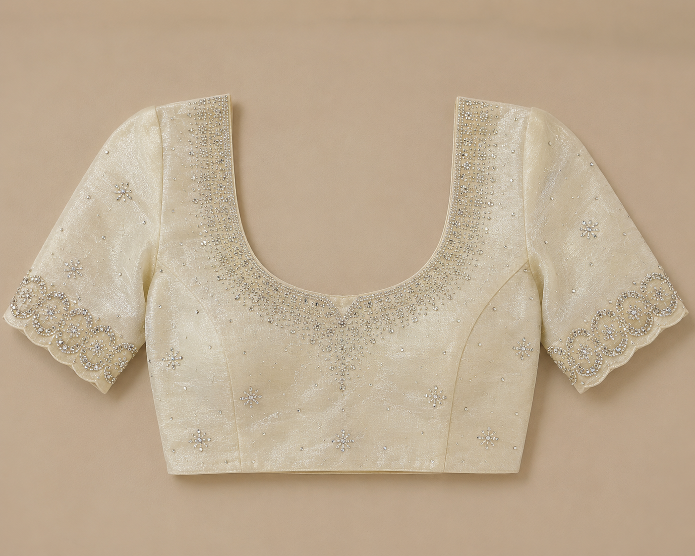 Embellised ivory party wear saree