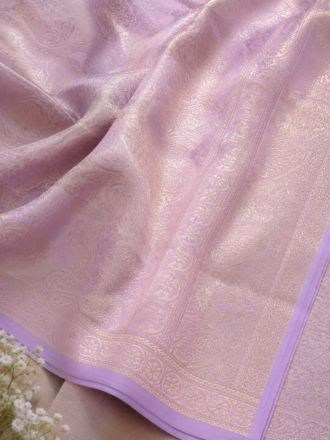 Pastel Lavender Soft Silk Saree