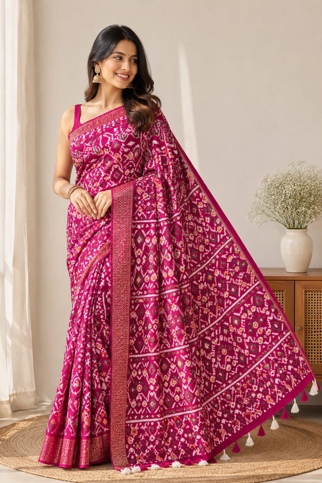 Rani Pink cotton crush tissue