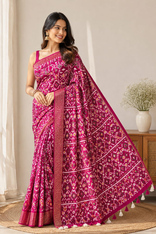 Rani Pink cotton crush tissue