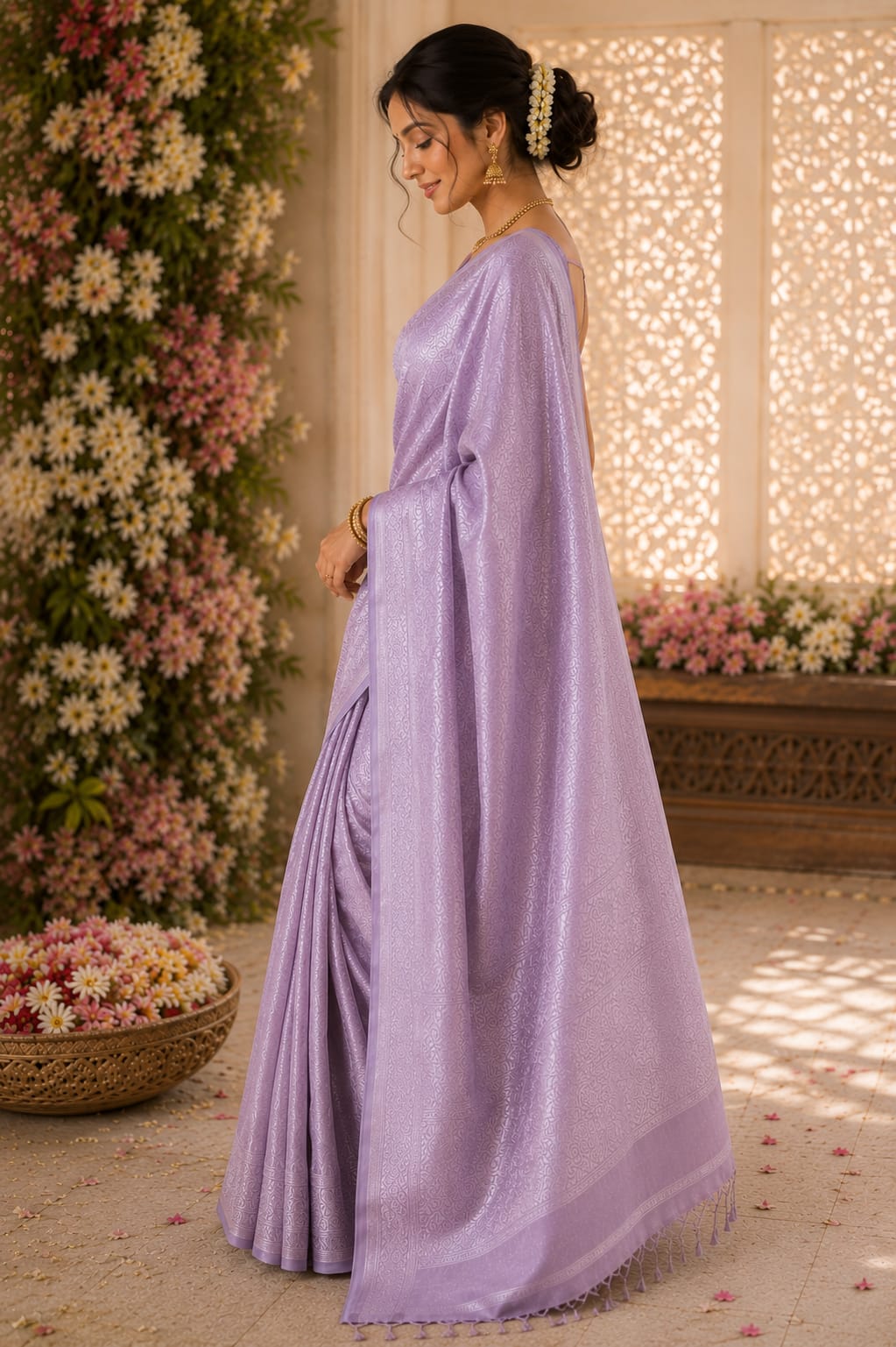 Pastel Lavender Soft Silk Saree