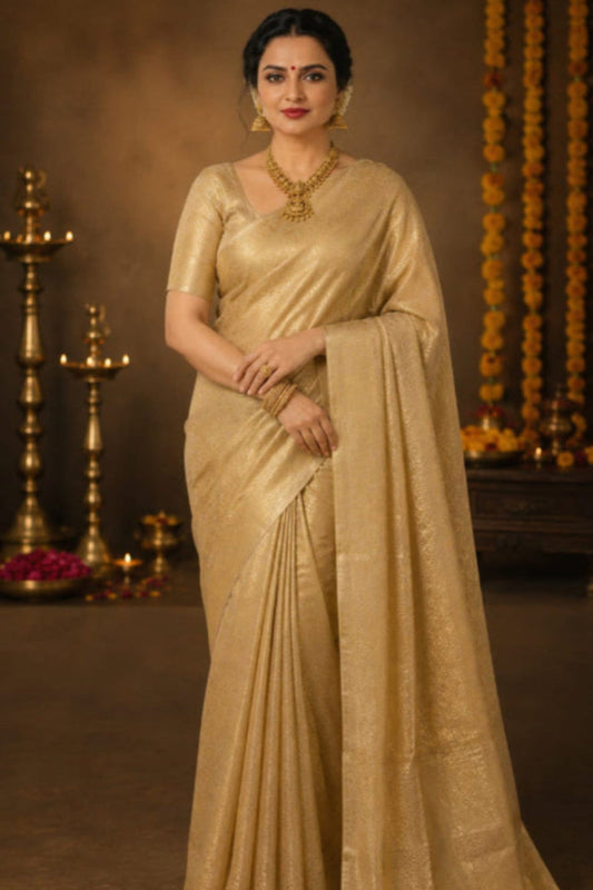 Golden Aura Woven soft Silk Saree