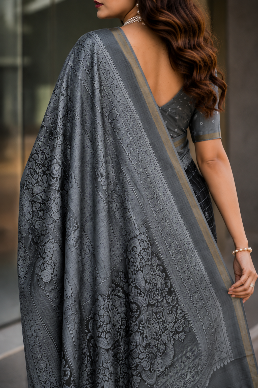 Midnight Grace Office Wear Cotton Saree