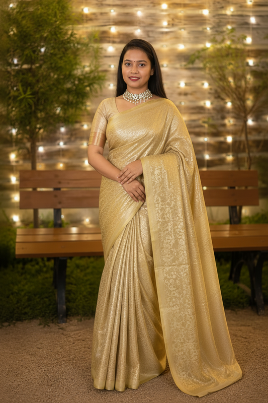 Golden Aura Woven soft Silk Saree