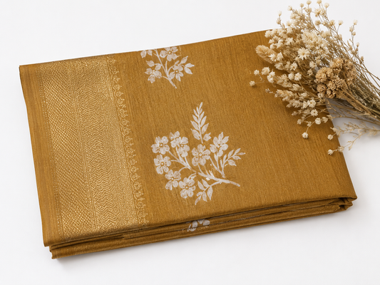 Mustard yellow cotton crush tissue